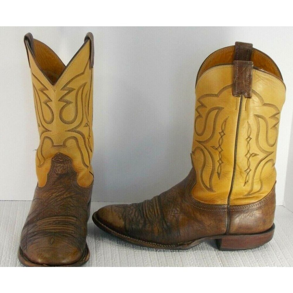 Nocona Western Brown Leather Boots Men's size 9.5D